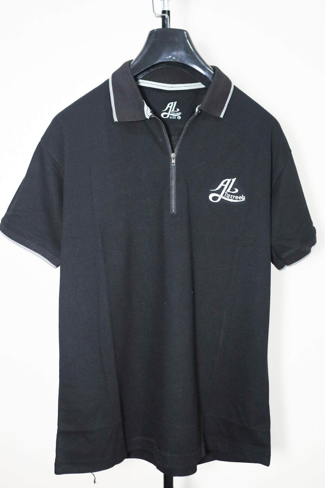Black Zip Collar Polo