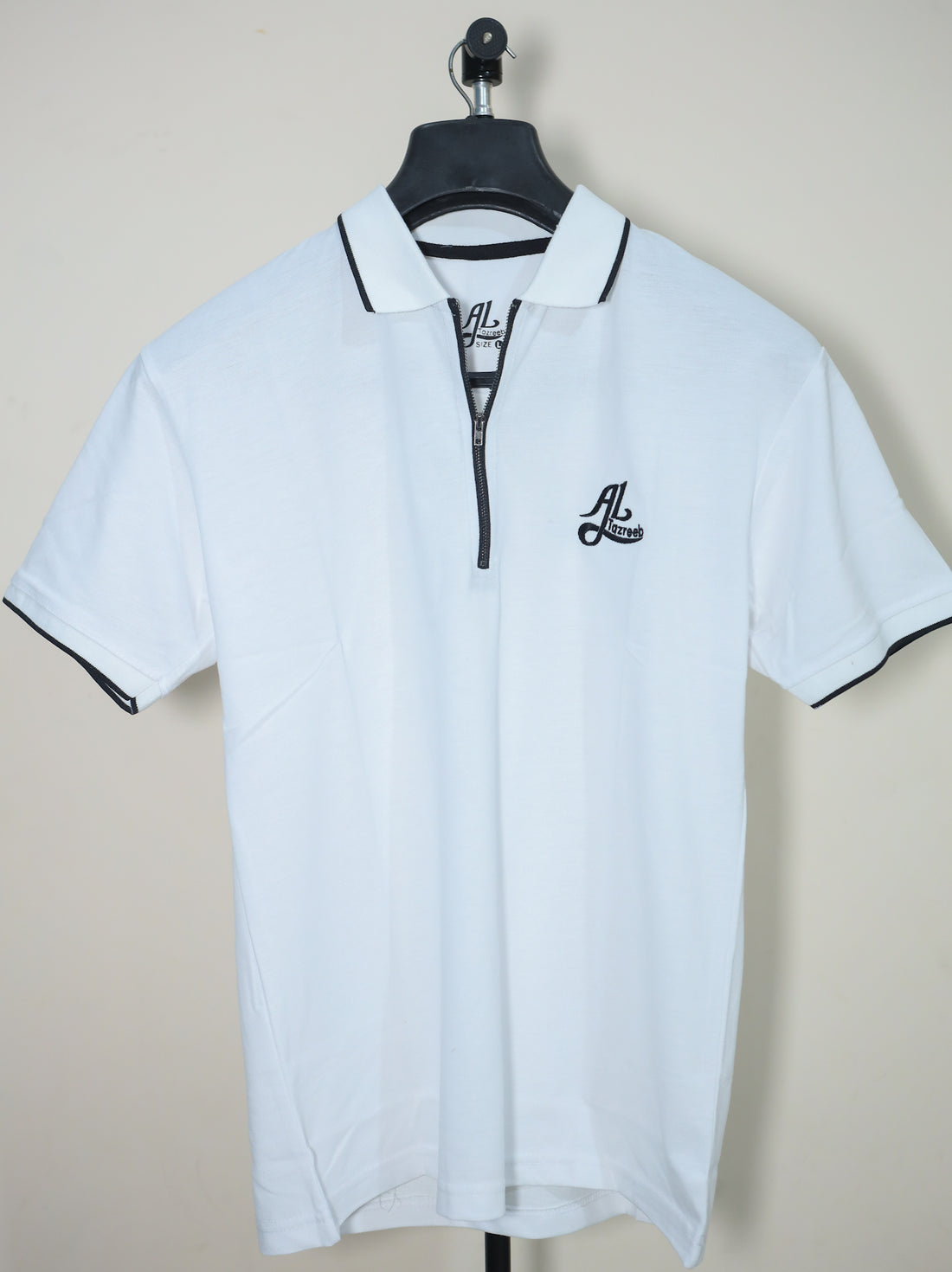 White Zip Collar